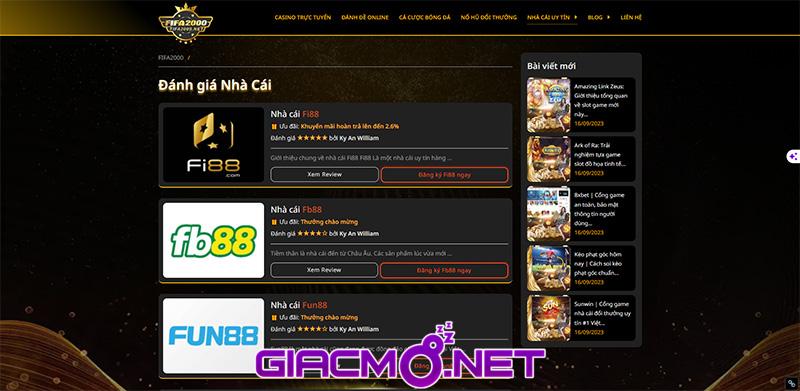 Trang đánh giá sản phẩm online FIFA2000.net uy tín